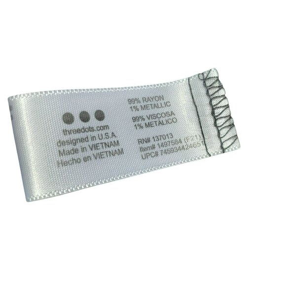 Three Dots Black Metallic Gold Floral Boho Print Elastic Waist Lightweight Short - Picture 5 of 10